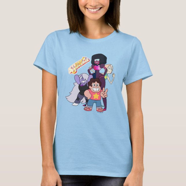 Camiseta Steven Universe | Grupo Crystal Gem Pose (Frente)