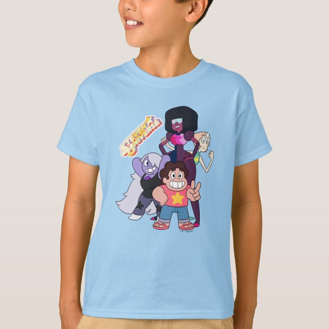Camiseta Steven Universe | Grupo Crystal Gem Pose (Frente)