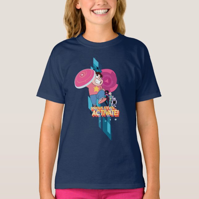 Camiseta Steven Universe | Steven sério.. Ativar! (Frente)