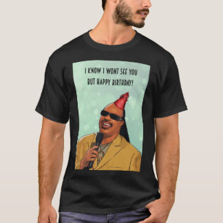 Camiseta Stevie Wonder - feliz aniversário Cartão de Saudaç