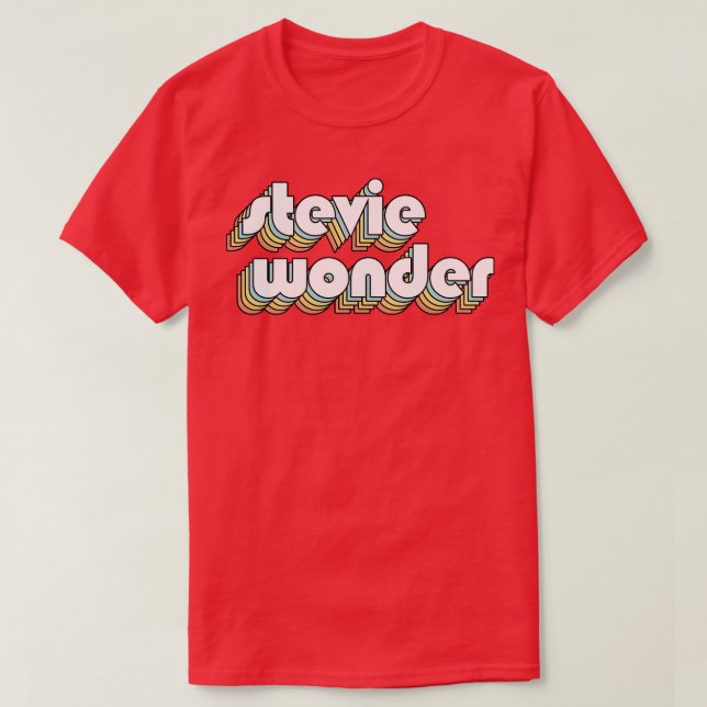 Camiseta Stevie Wonder Retro Rainbow Tipografia Estilo Desv (Frente do Design)