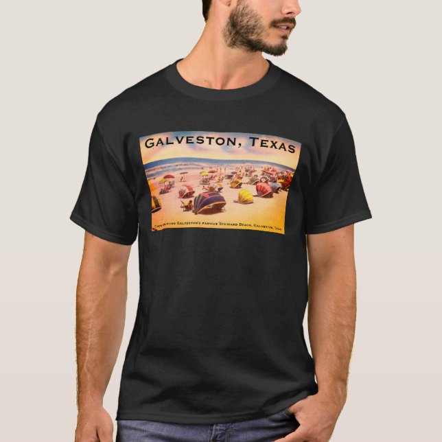 Camiseta Steward Beach, Galveston, Texas (Frente)