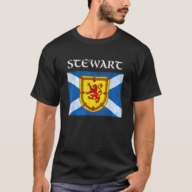 Camiseta Stewart Clan Scottish Name Scotland Flag (Frente)