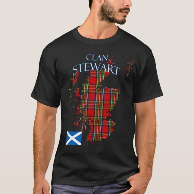 Camiseta Stewart Scottish Clan Tartan Scotland (Frente)