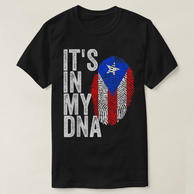 Camiseta STI IN MY DNA Porto Rico Bandeira Rican Pride Men  (Frente do Design)