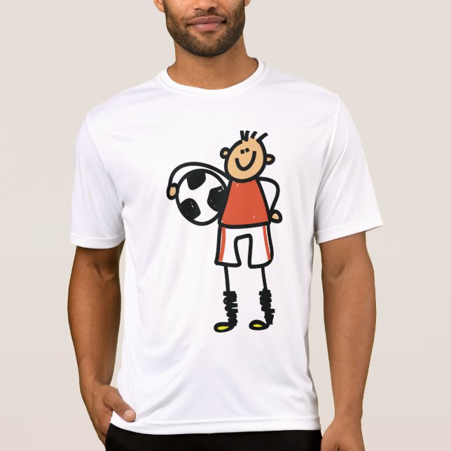 Camiseta Stick Figure Soccer Boy Football Player (Frente)