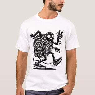 Camiseta Stick Figure Tangs em Yarn, Humorous e Quirky