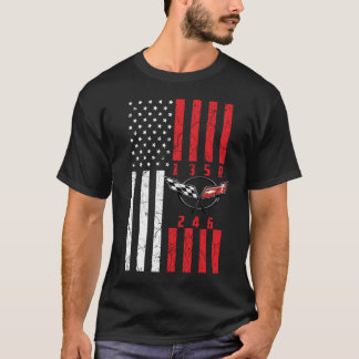 Camiseta Stick Shift American Flag corvette 6 Gea
