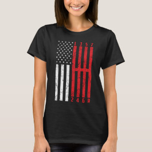 Camiseta Stick Shift American Flag Corvette 6 Gears