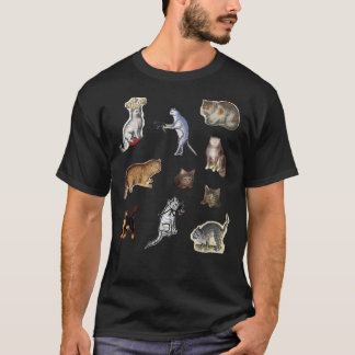 Camiseta Sticker de conjunto de gatos medieval