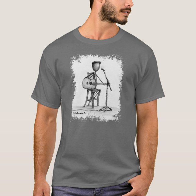 Camiseta Stickman - homens T da guitarra (Frente)