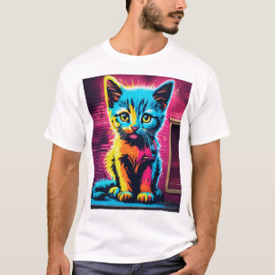 Camiseta Sticky Kitty–Logotipo de Grafite Cursivo 