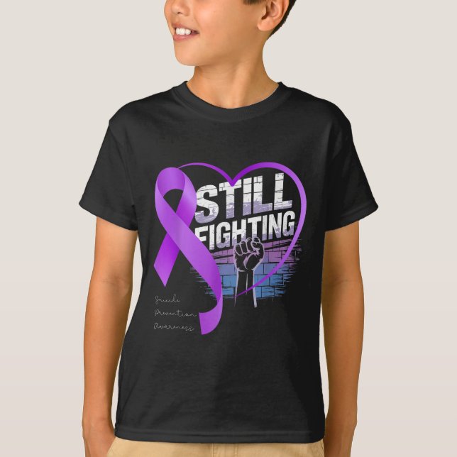 Camiseta Still Fighting Suicide Prevention Awareness Purple (Frente)