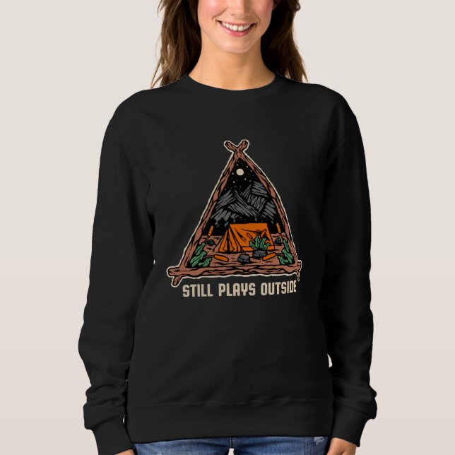 Camiseta Still Plays Outside Camping Summer Camper Tropical (Frente)