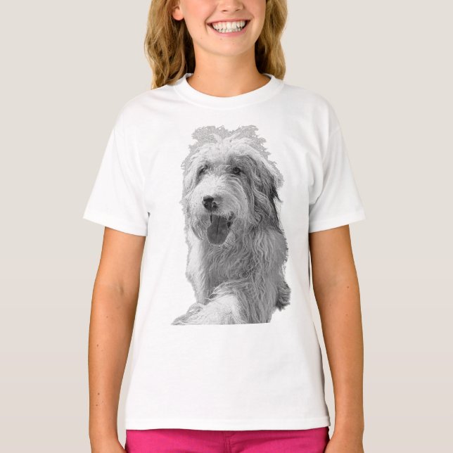 Camiseta Stillness in Motion – Monochrome Dog Portrait (Frente)