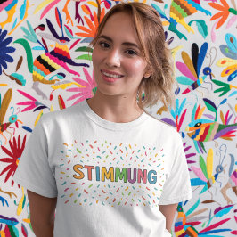 Camiseta Stimmung Farbkonfetti Schriftzug