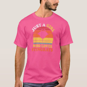 Camiseta Stingray Fish Vintage Apenas Uma Menina Que Adora