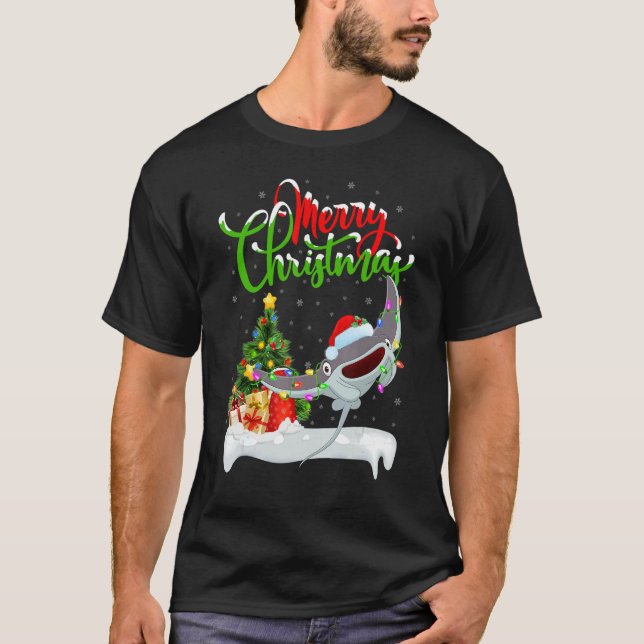 Camiseta Stingray Fish   Xmas Decoration Santa Stingray Chr (Frente)