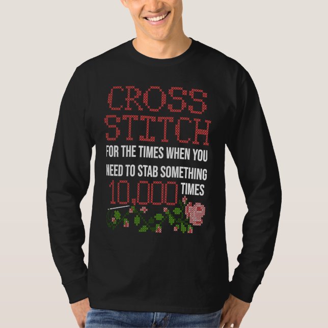Camiseta Stitch Cruzando Stitchers Crocheter Sewe (Frente)