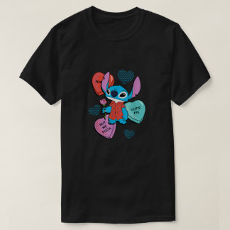 Camiseta Stitch Engraçado Dia de os namorados Cardíaco Engr