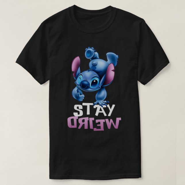 Camiseta Stitch Fique Estranho (Frente do Design)