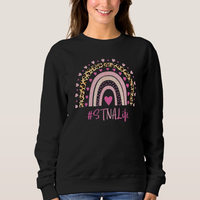 Camiseta STNA Enfermeira Leopard Print Boho Rainbow NURSE'S (Frente)
