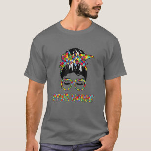 Camiseta STNA Enfermeira Messy Bun Autismo Adora Estetoscó