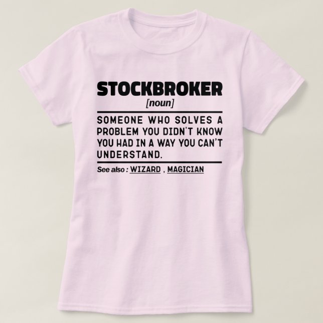 Camiseta Stockbroker Noun Investment Investment Expert Funn (Frente do Design)