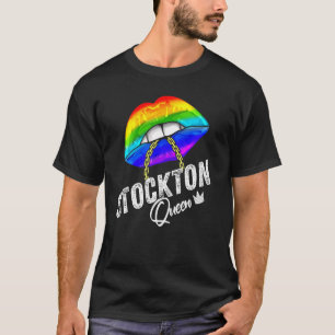 Camiseta Stockton Queen Lgbtq Orgulho gay Flag Lábios Rainb