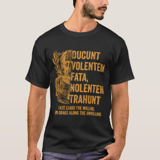 Camiseta Stoic Gold With Translation Ducunt Volentem Fata
