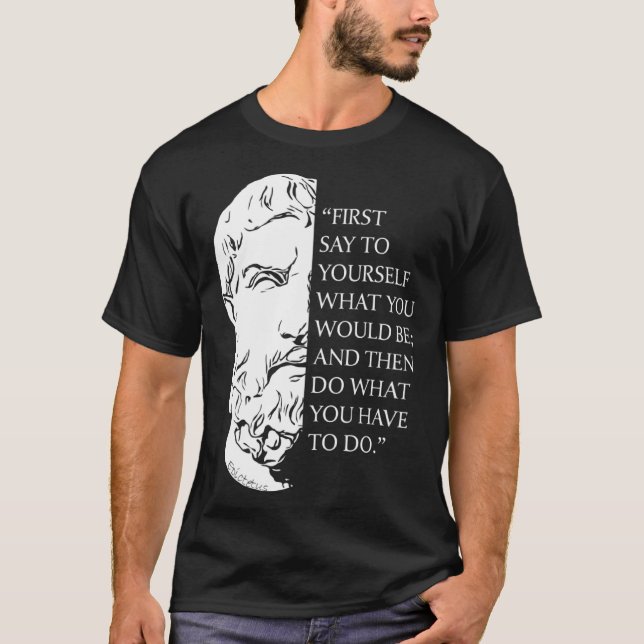 Camiseta Stoicism Epictetus Stoic Philosophy Quote Visualiz (Frente)