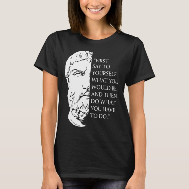Camiseta Stoicism Epictetus Stoic Philosophy Quote Visualiz (Frente)