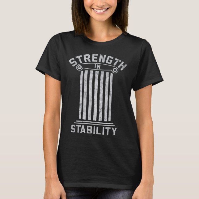 Camiseta Stoicismo Forte e Estático Estabilidade Citação Mo (Frente)