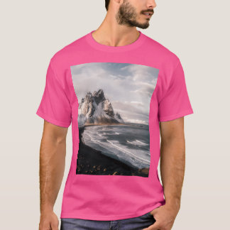 Camiseta Stokksnes - Islandês Mountain Beach Sunset - Lands