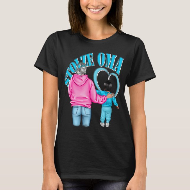 Camiseta stolze Oma Enkel Herz Junge blonde Haare (Frente)