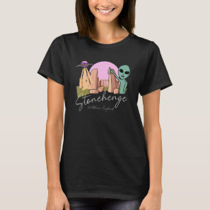Camiseta Stonehenge England Souvenir Alienígena & Saucer Vo