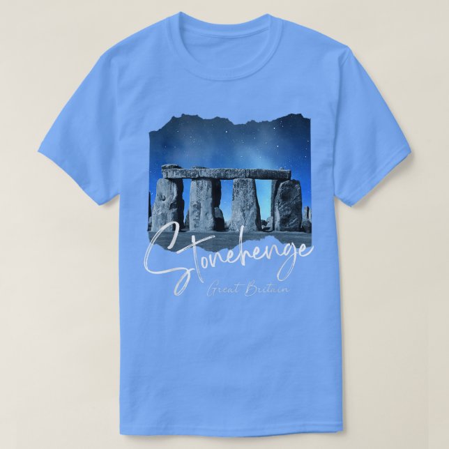 Camiseta Stonehenge England SouvenirStonehenge À Noite 317 (Frente do Design)