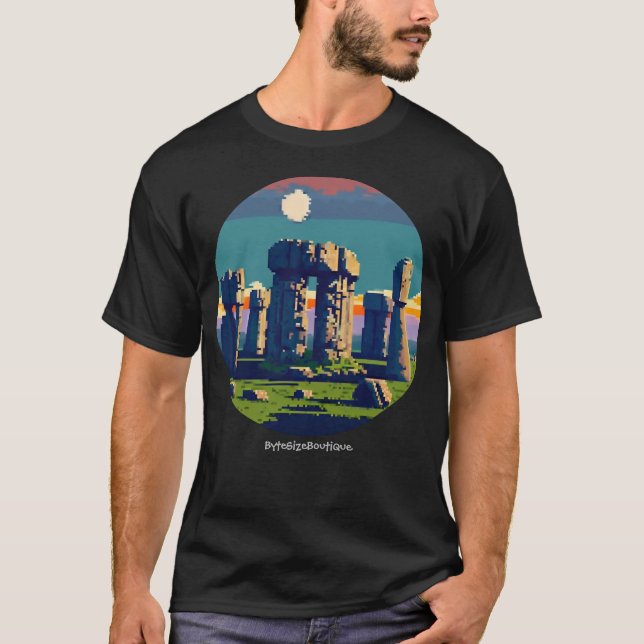 Camiseta Stonehenge England, Viagem, Texto Personalizado Re (Frente)