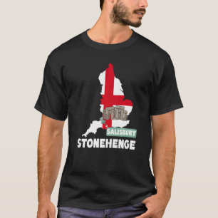 Camiseta Stonehenge Inglaterra Lembrança Mapa Inglaterra St