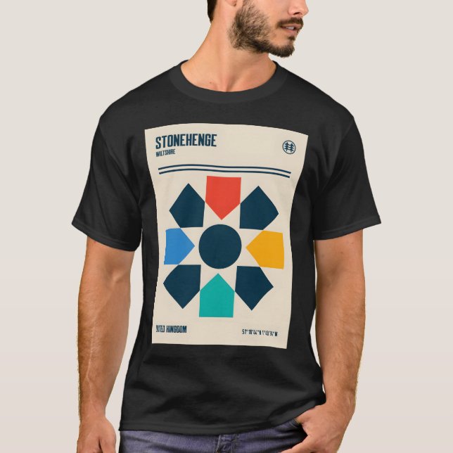Camiseta Stonehenge Retro Viagem Art (Frente)