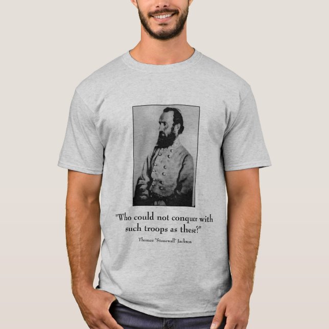 Camiseta Stonewall Jackson e citações - cinza (Frente)