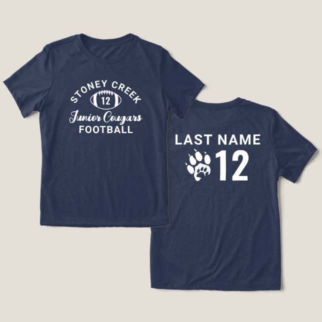 Camiseta Stoney Creek Junior Cougars Futebol Branco (Design Frente e Verso)