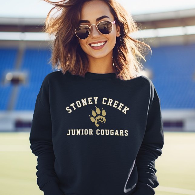 Camiseta Stoney Creek Junior Cougars Paw Azul Marinho Confo (Criador carregado)