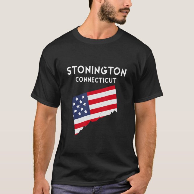Camiseta Stonington Connecticut EUA State America Viagem Co (Frente)