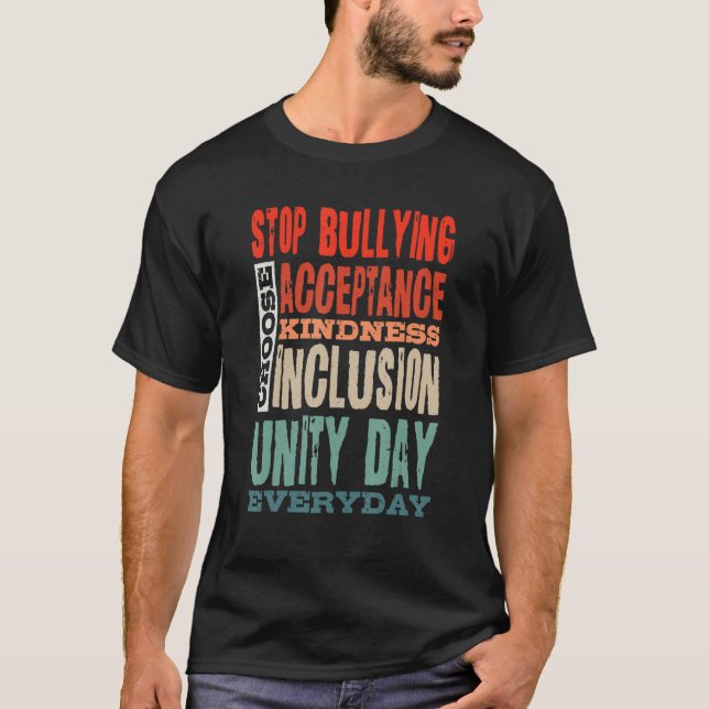 Camiseta Stop Bullying Choose Acceptance Kindness Inclusion (Frente)