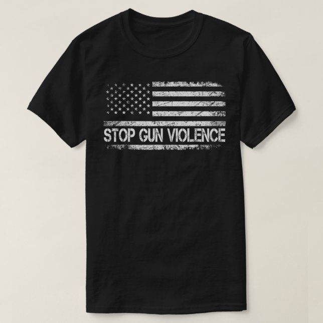 Camiseta Stop Gun Violence , End Gun Violence  (Frente do Design)