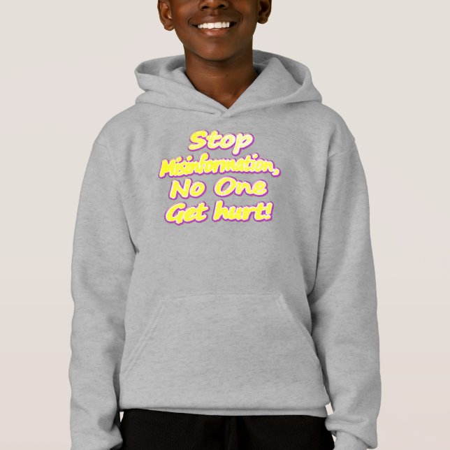 Camiseta "Stop Misinformation", Design de beleza. Comprar A (Frente)