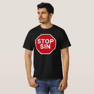 Camiseta Stop Sin - Fé, Força e Coragem