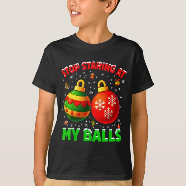 Camiseta Stop Staring At My Pjs Pajamas Christmas Xmas Men  (Frente)