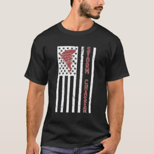 Camiseta Storm Chaser American Flag Storm perseguindo Torna